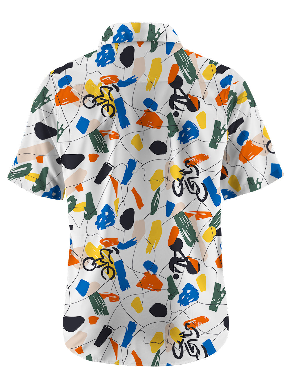 Orionride Short Sleeves Abstract Color Blocks Ultra Lightweight Hawaiian shirt