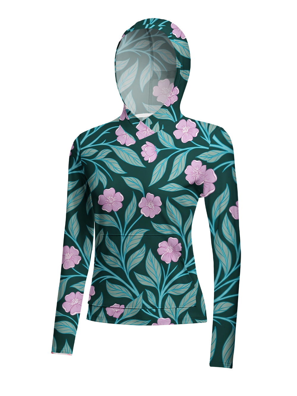 Orionride Matte Floral Women's Long Sleeve Cycling Hoodie Shirt