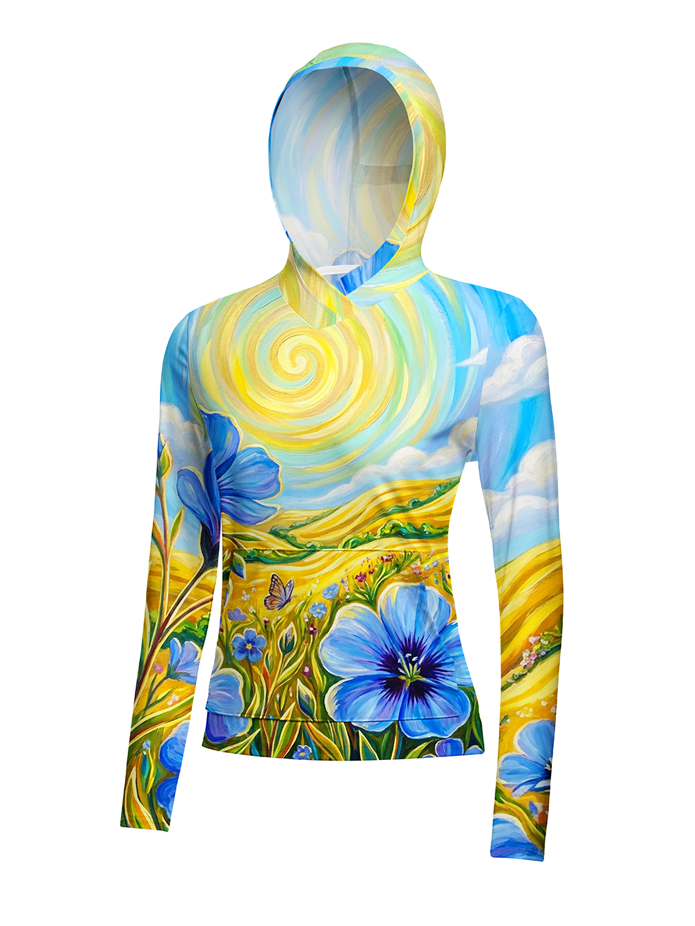 Orionride Vortex Sun Women's Long Sleeve Cycling Hoodie Shirt