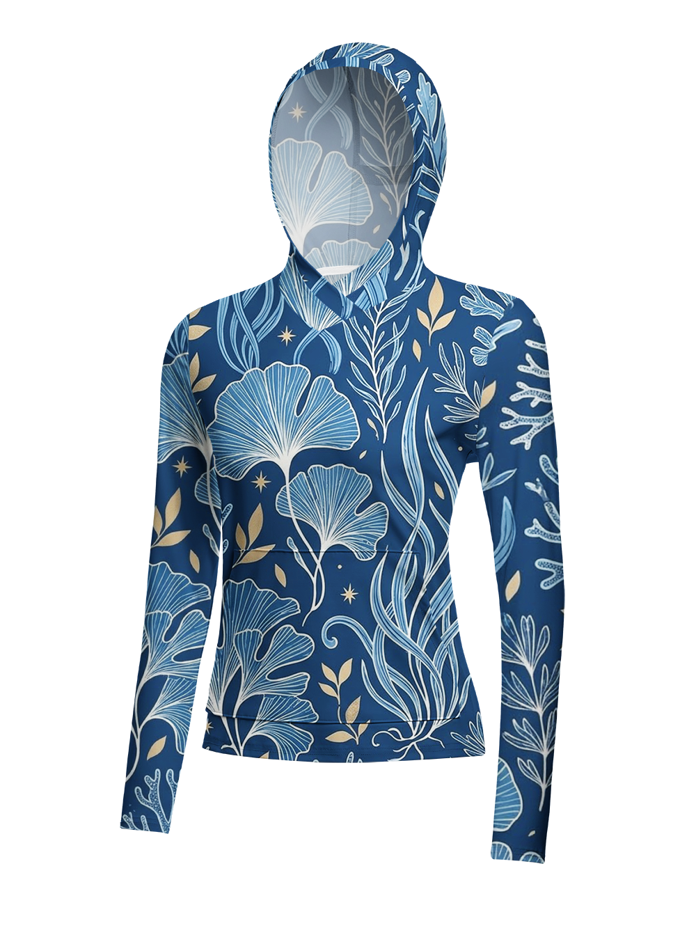 Orionride Midnight Botanica Women's Long Sleeve Cycling Hoodie Shirt