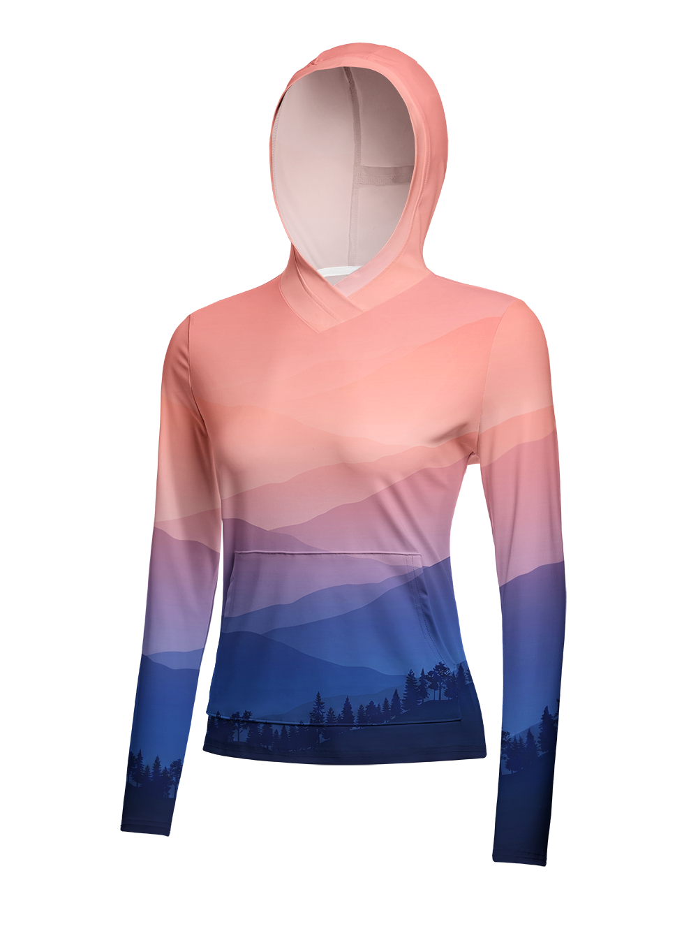 Orionride Sunset Mountain View Women's Long Sleeve Cycling Hoodie Shirt