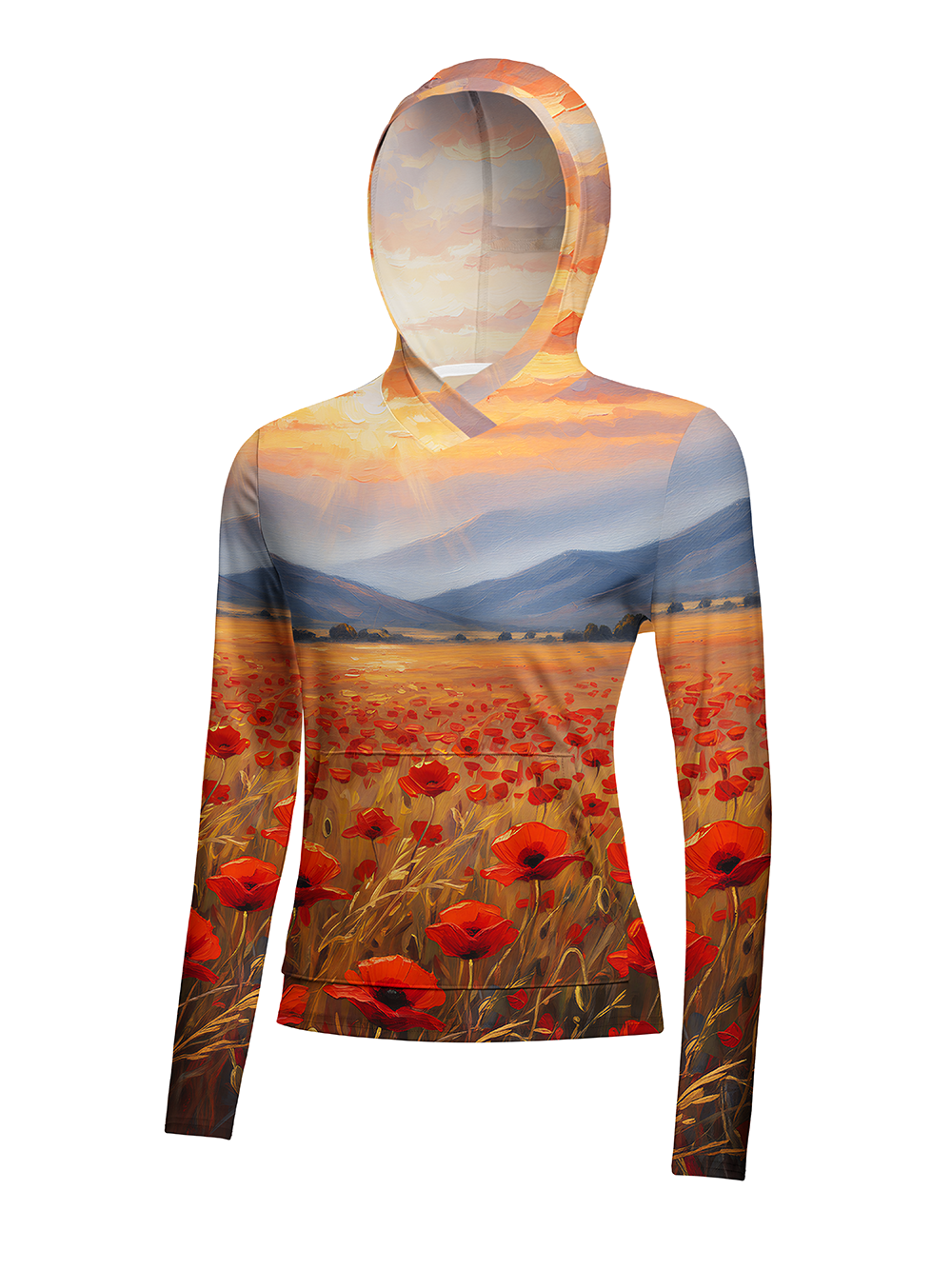 Orionride Sunset Rose Women's Long Sleeve Cycling Hoodie Shirt