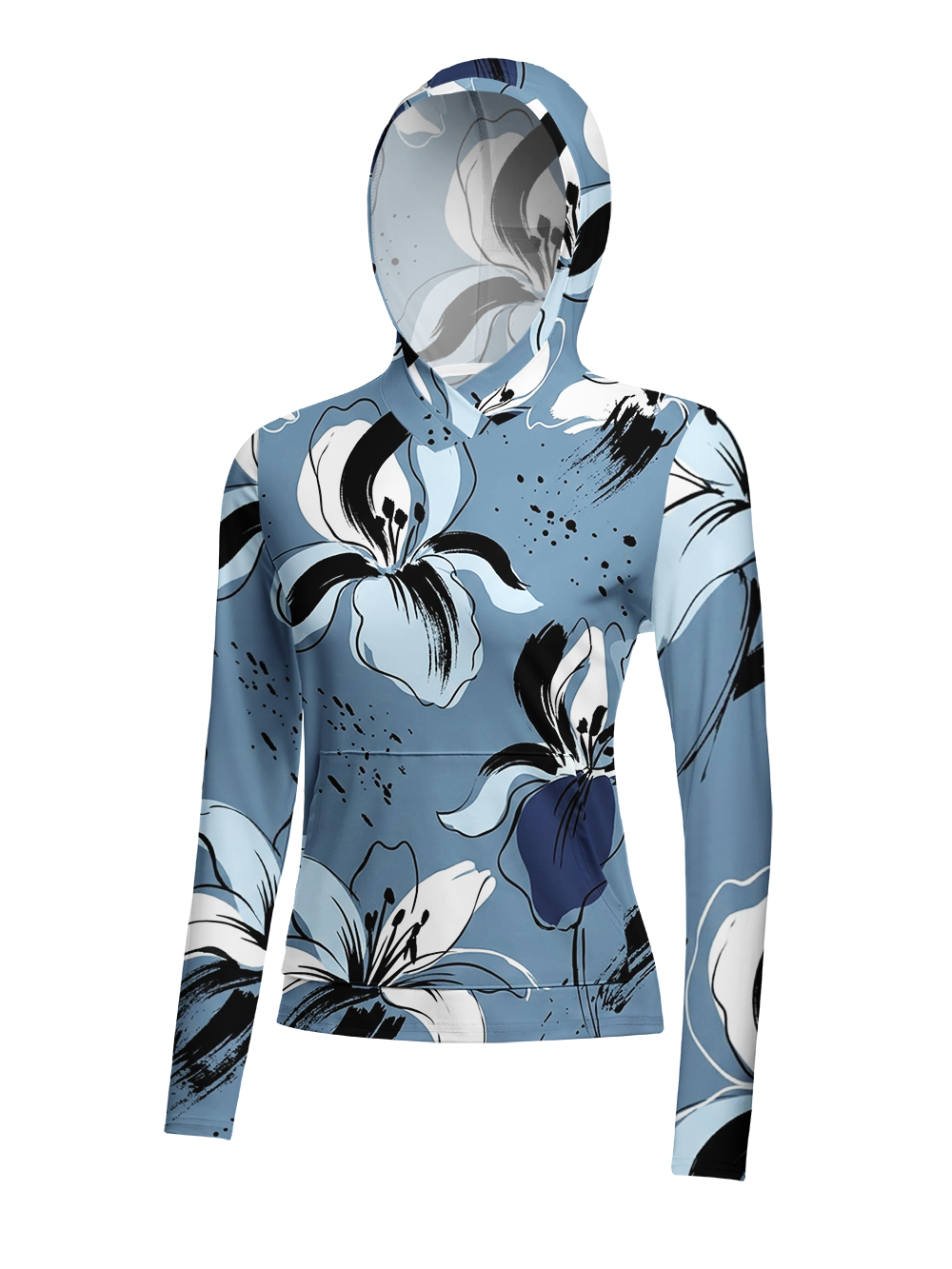 Orionride Ink Bloom Women's Long Sleeve Cycling Hoodie Shirt