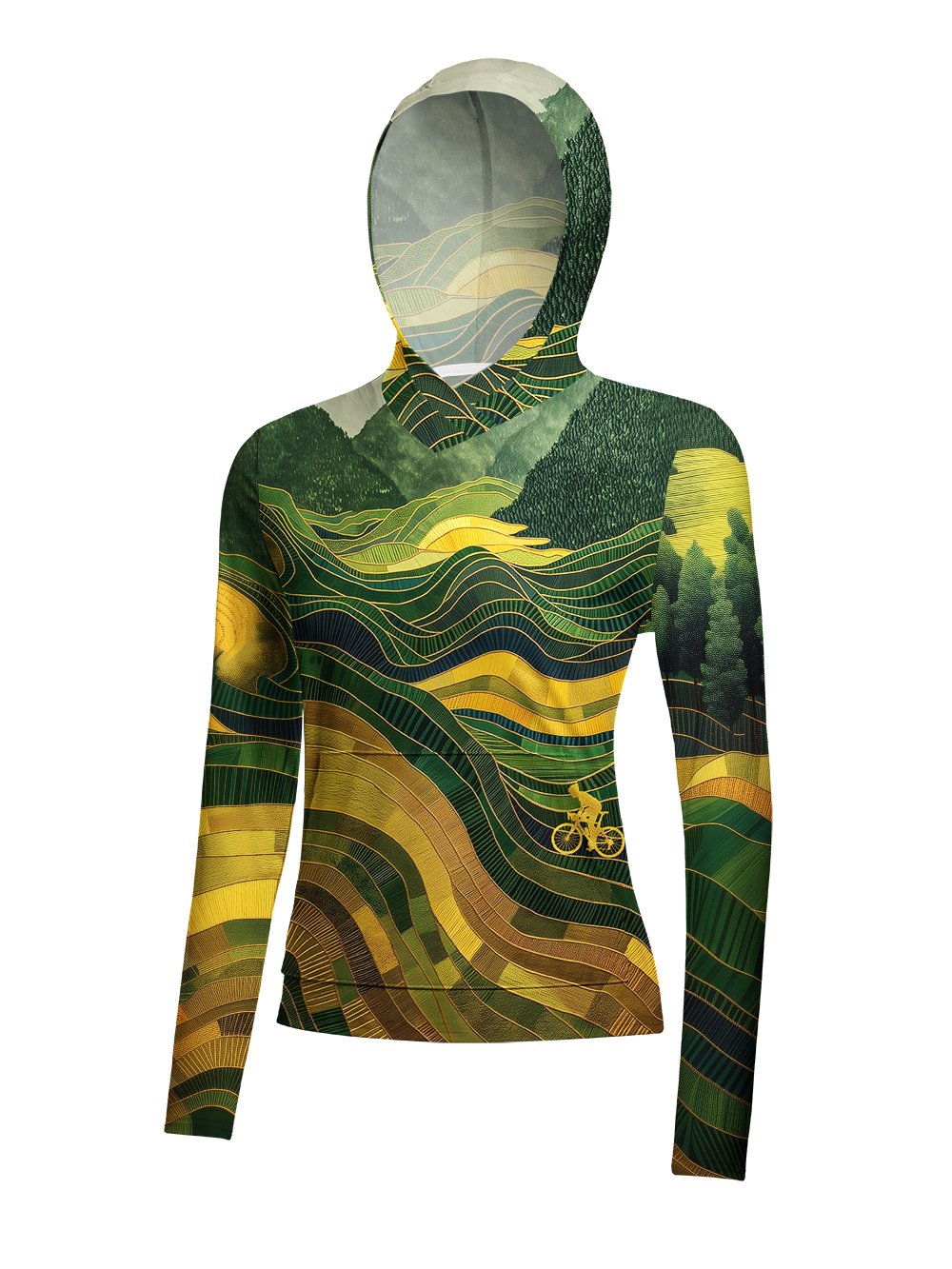 Orionride Field Scenery Women's Long Sleeve Cycling Hoodie Shirt