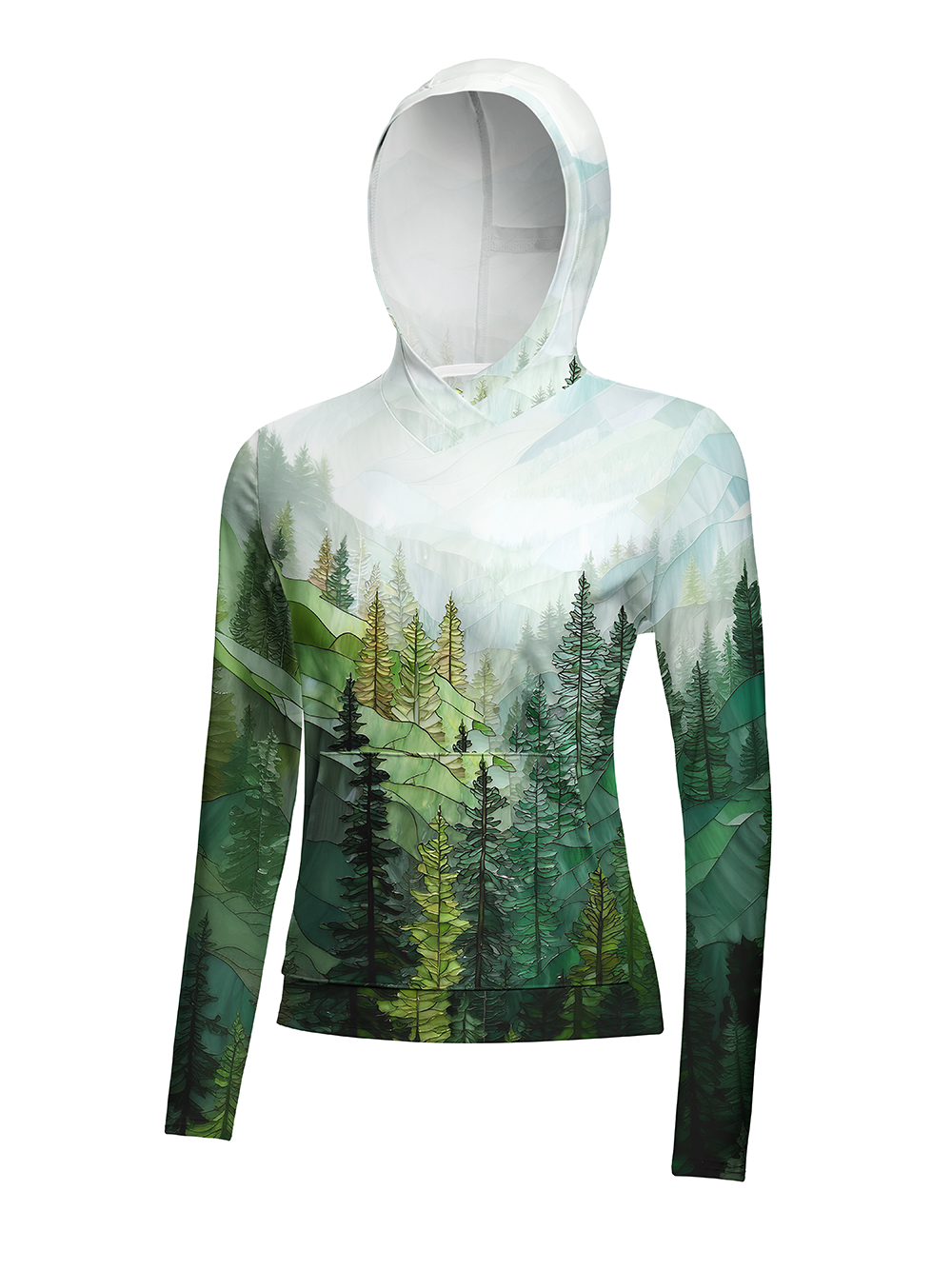 Orionride Dense Coniferous Forest Women's Long Sleeve Cycling Hoodie Shirt