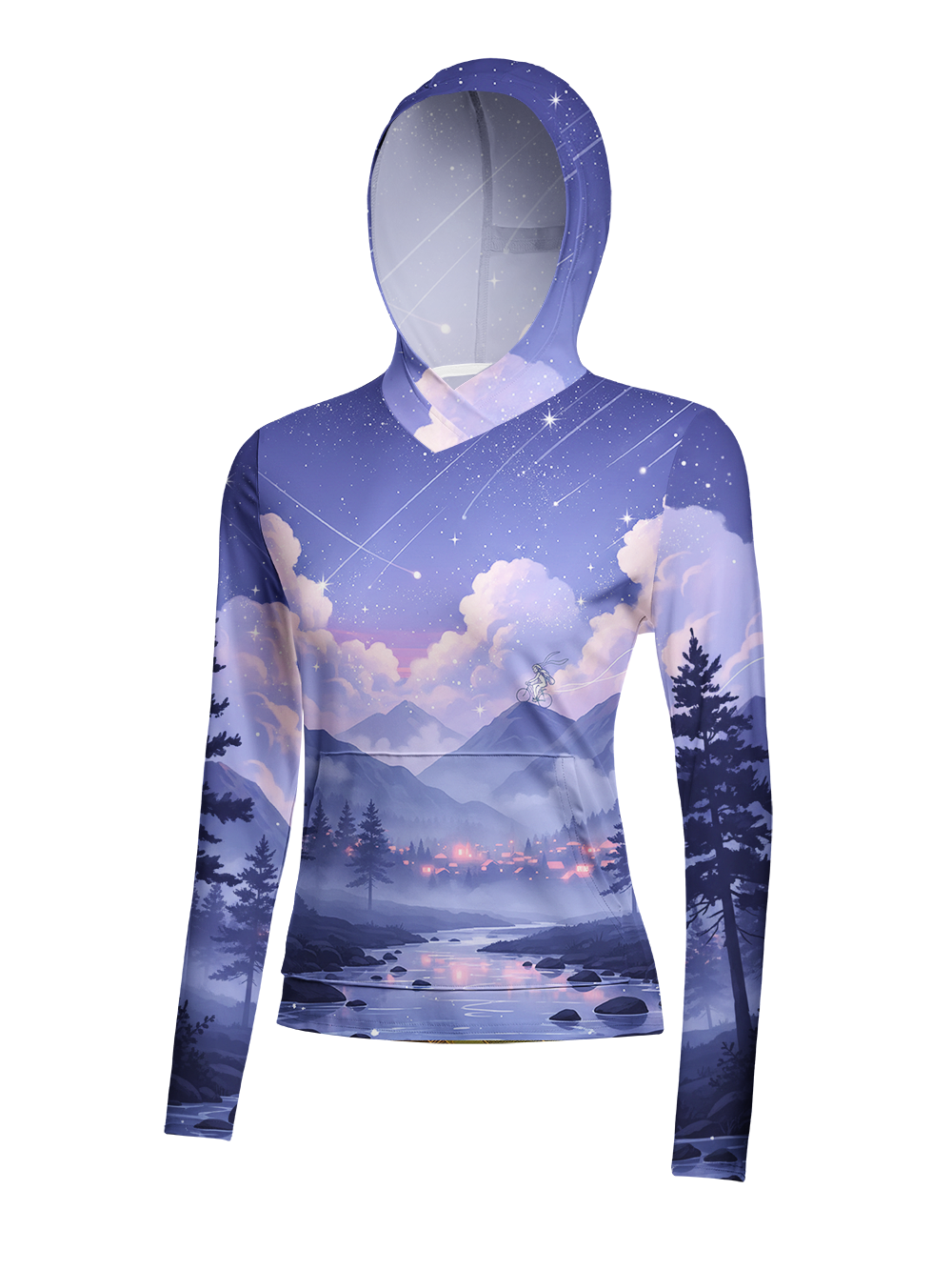 Orionride Meteor Shower Women's Long Sleeve Cycling Hoodie Shirt