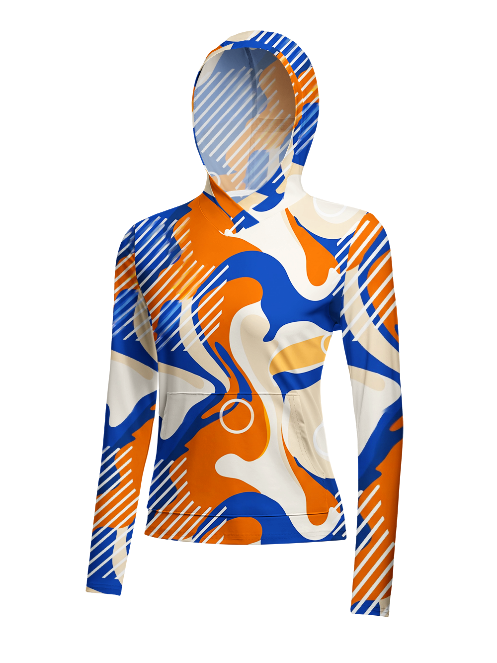 Orionride Vibrant Color Blocks Women's Long Sleeve Cycling Hoodie Shirt