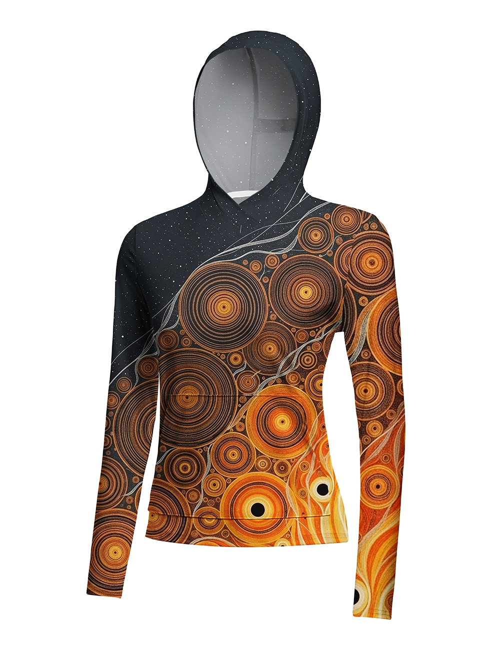 Orionride Concentric Rings Women's Long Sleeve Cycling Hoodie Shirt