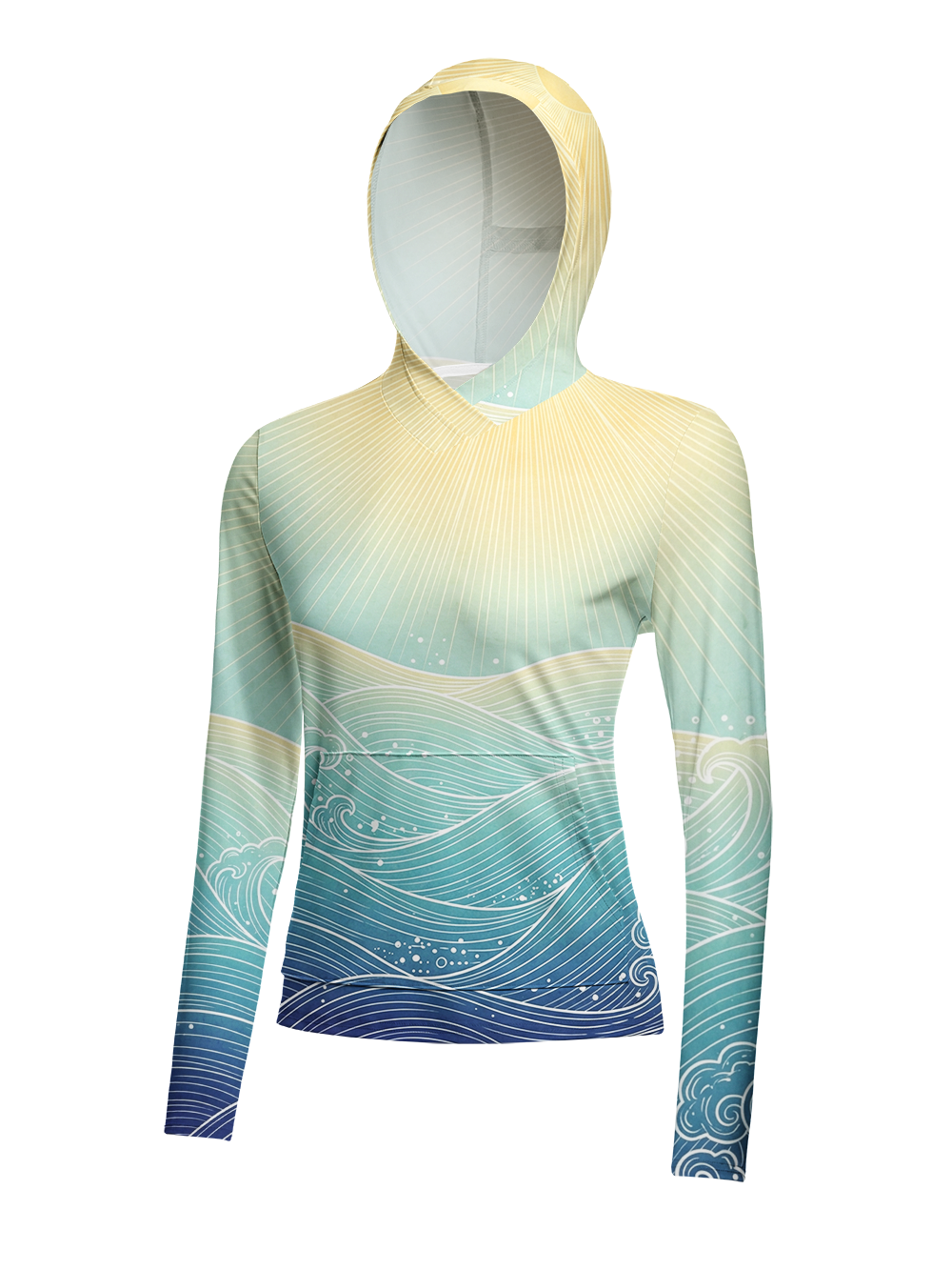 Orionride Sun & Sea Women's Long Sleeve Cycling Hoodie Shirt