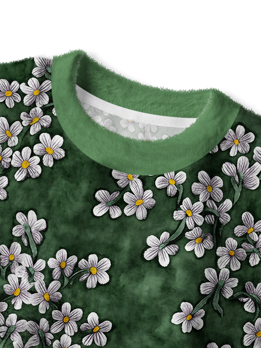 Orionride Dye Flower Women's Fuzzy Knit Sweater