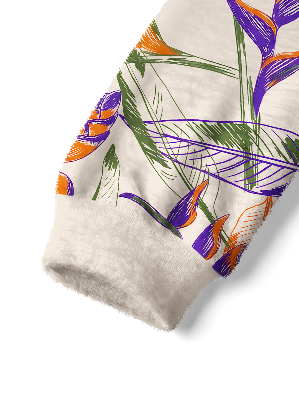 Orionride Tropical Palm Leaves Women's Fuzzy Knit Sweater