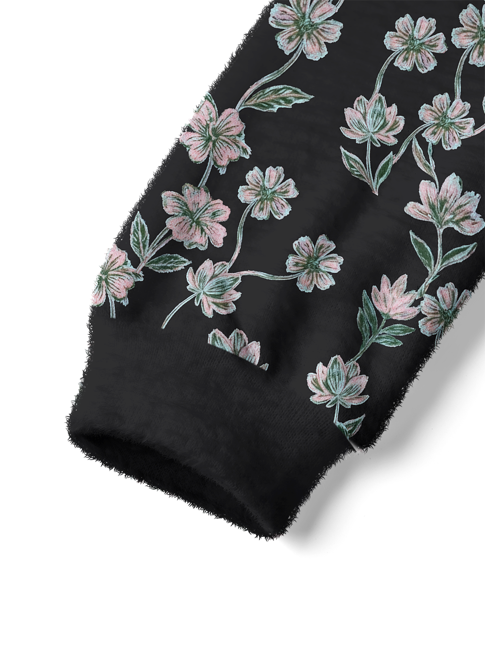 Orionride Crayon Flowers Women's Fuzzy Knit Sweater