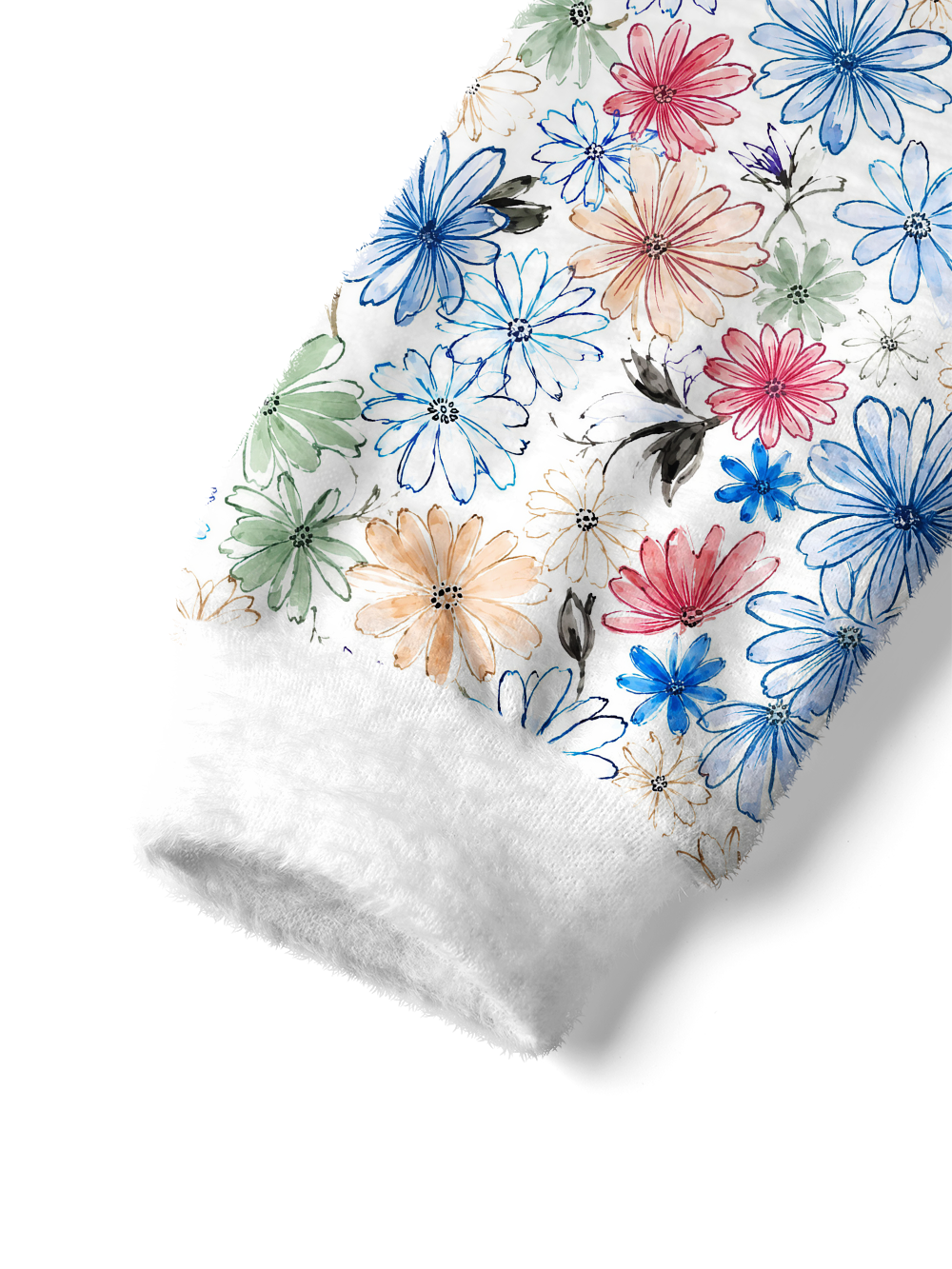 Orionride Wild Blossoms Women's Fuzzy Knit Sweater