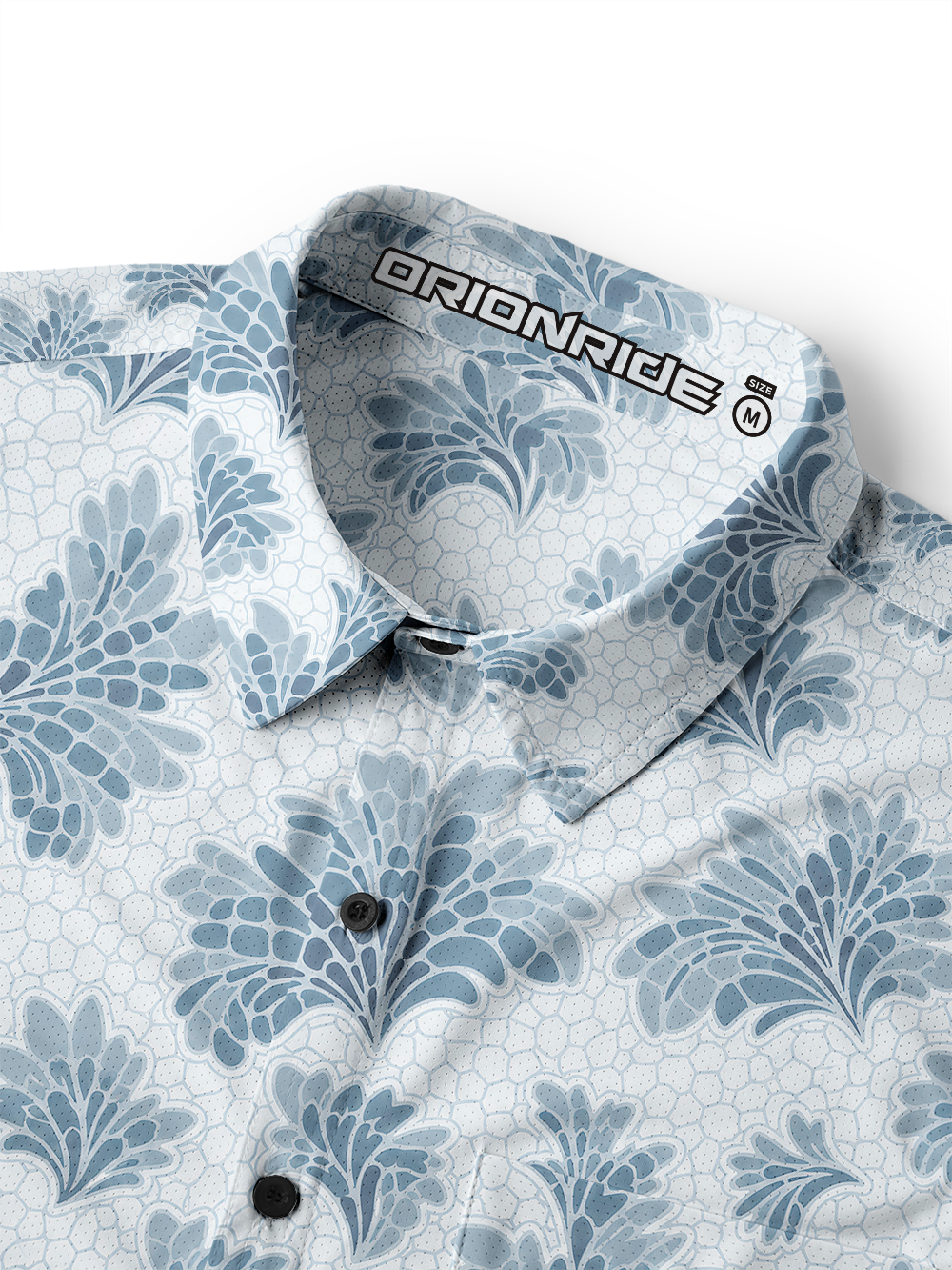 Orionride Botanical Lattice Men's Stretchy Breathable Long Sleeve Gravel Shirt