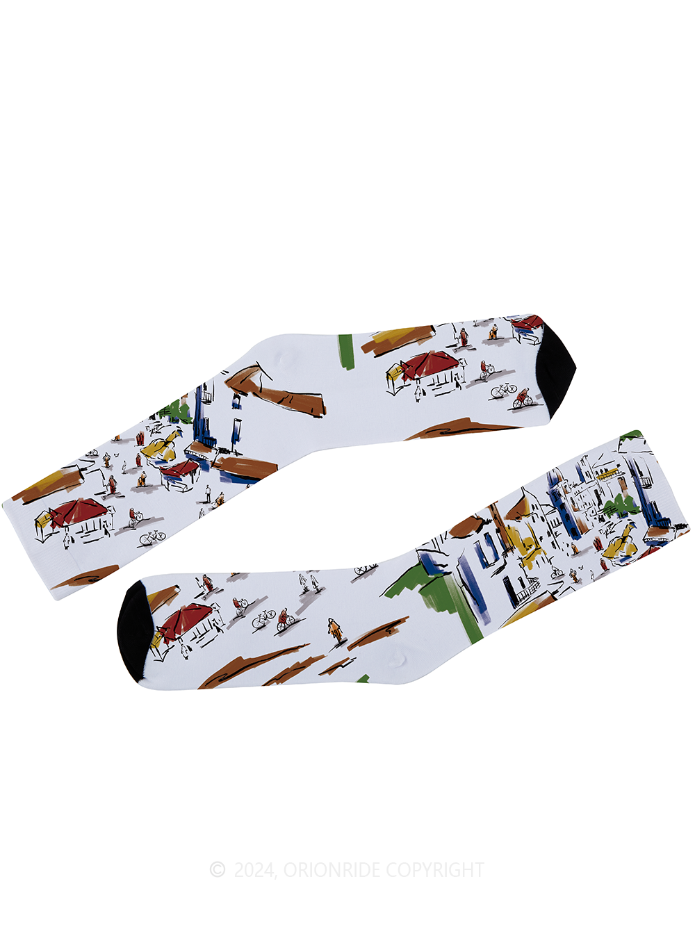 Orionride Hand-painted Street Scene Cycling Socks
