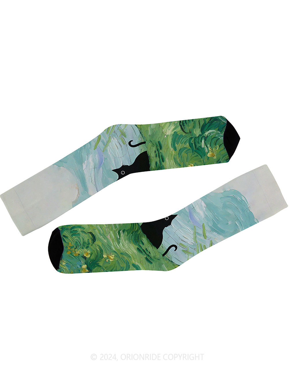 Orionride Oil Painting Kitten Cycling Socks