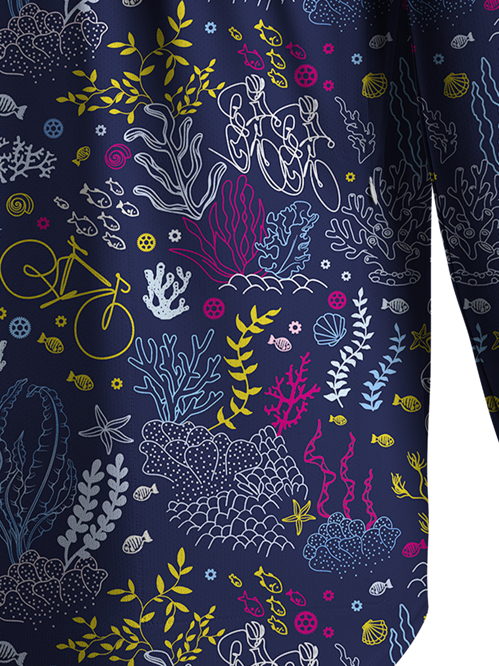 Orionride Coral Bike Men's Stretchy Breathable Long Sleeve Gravel Shirt