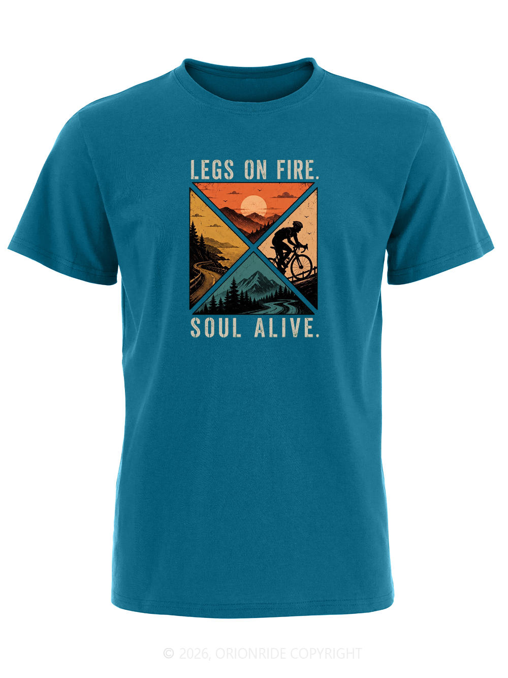 Orionride Four Fire Scenes Short Sleeves Bike T-Shirt