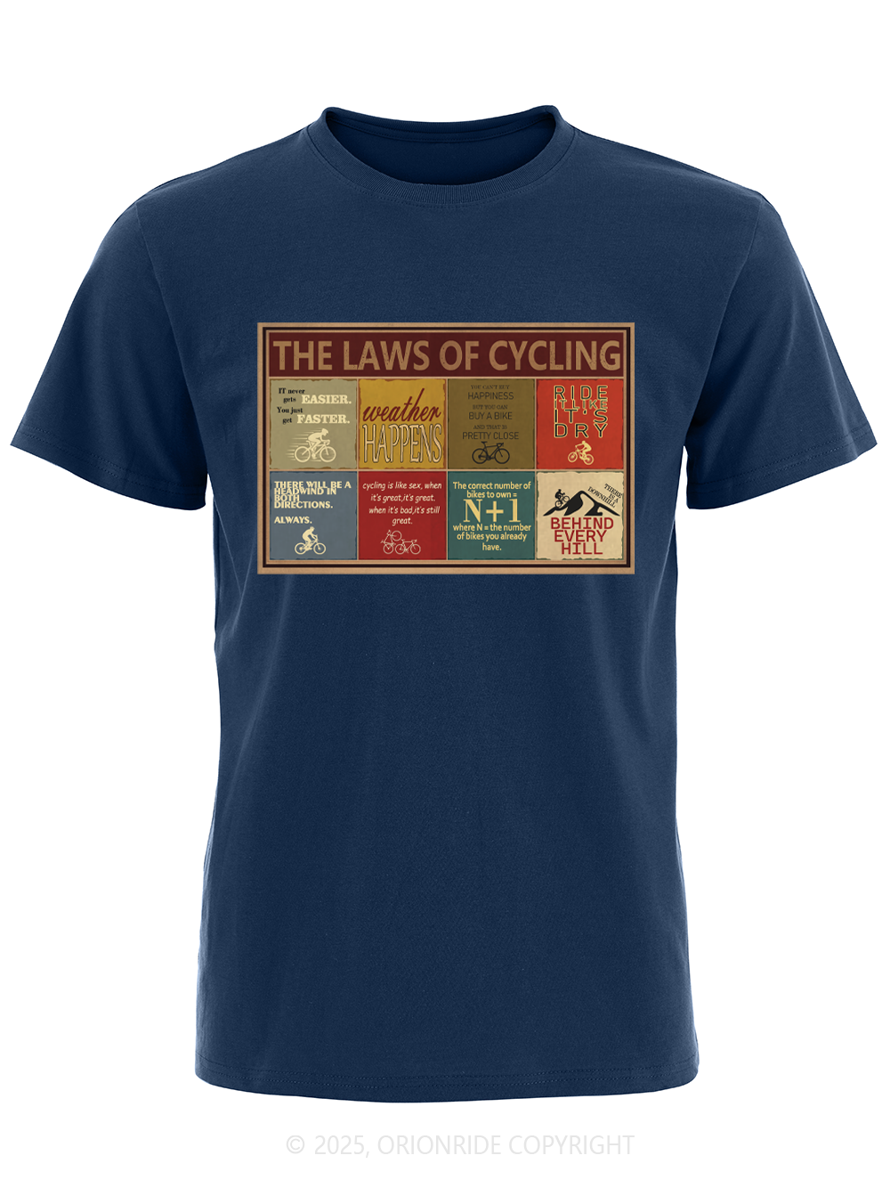 Orionride The Laws Of Cycling Short Sleeves Bike T-Shirt