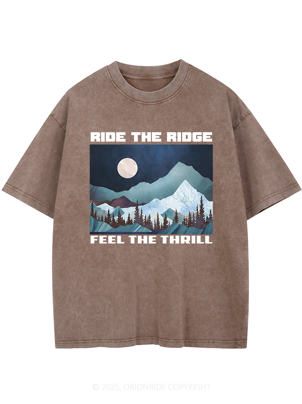Orionride Night Forest Short Sleeves Bike Washed T-Shirt