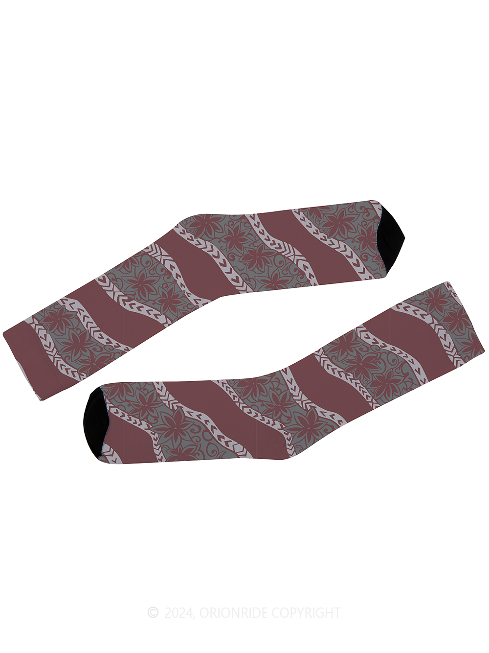 Orionride Retro Floral Stripes Cycling Socks