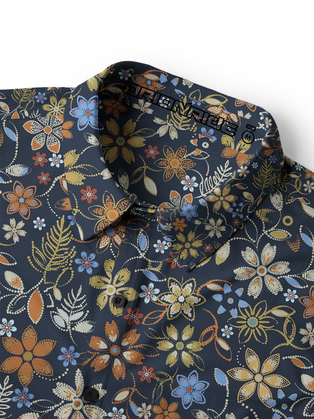Orionride Embroidered Flower Men's Stretchy Breathable Long Sleeve Gravel Shirt