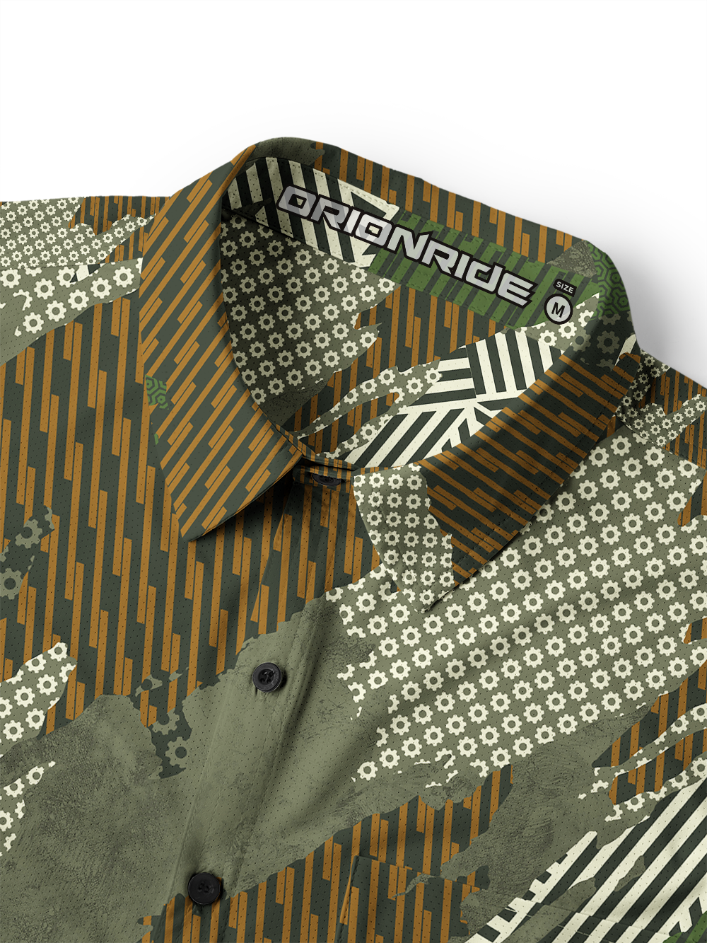 Orionride Patchwork Atlas Men's Stretchy Breathable Long Sleeve Gravel Shirt