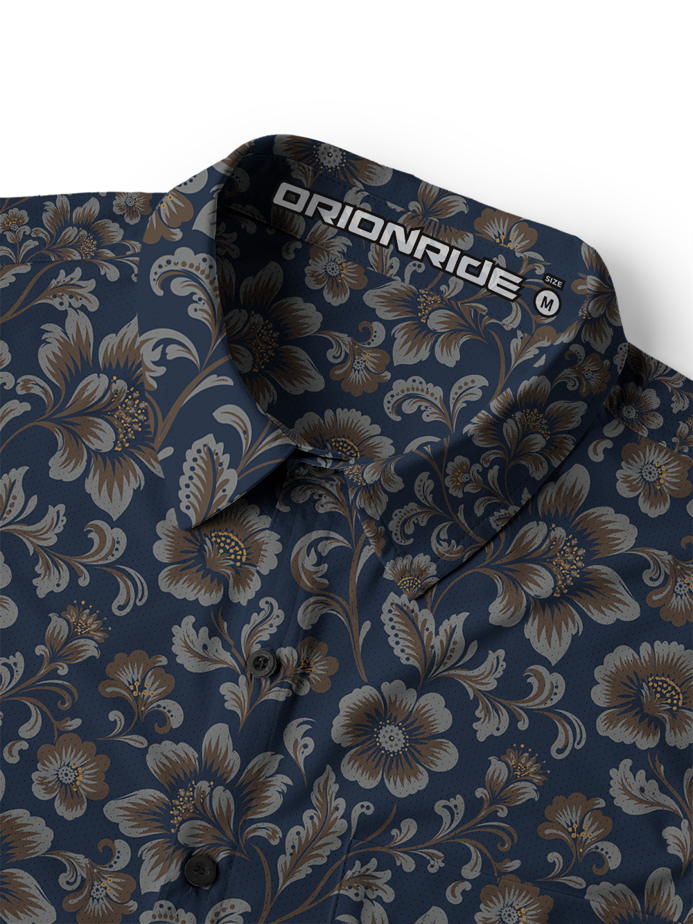 Orionride Vintage Florals Men's Stretchy Breathable Long Sleeve Gravel Shirt