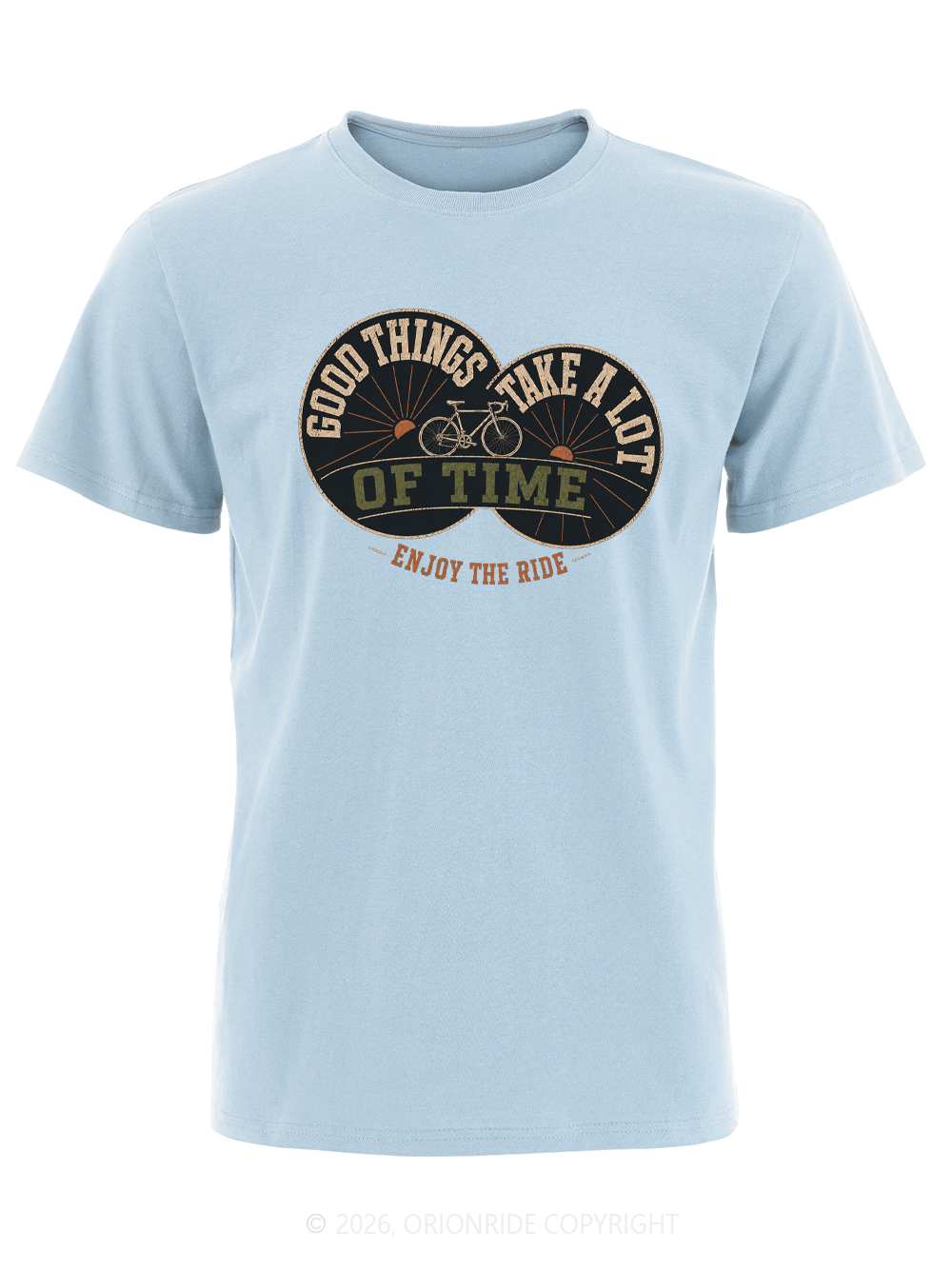 Orionride Vintage Wheel Short Sleeves Bike T-Shirt