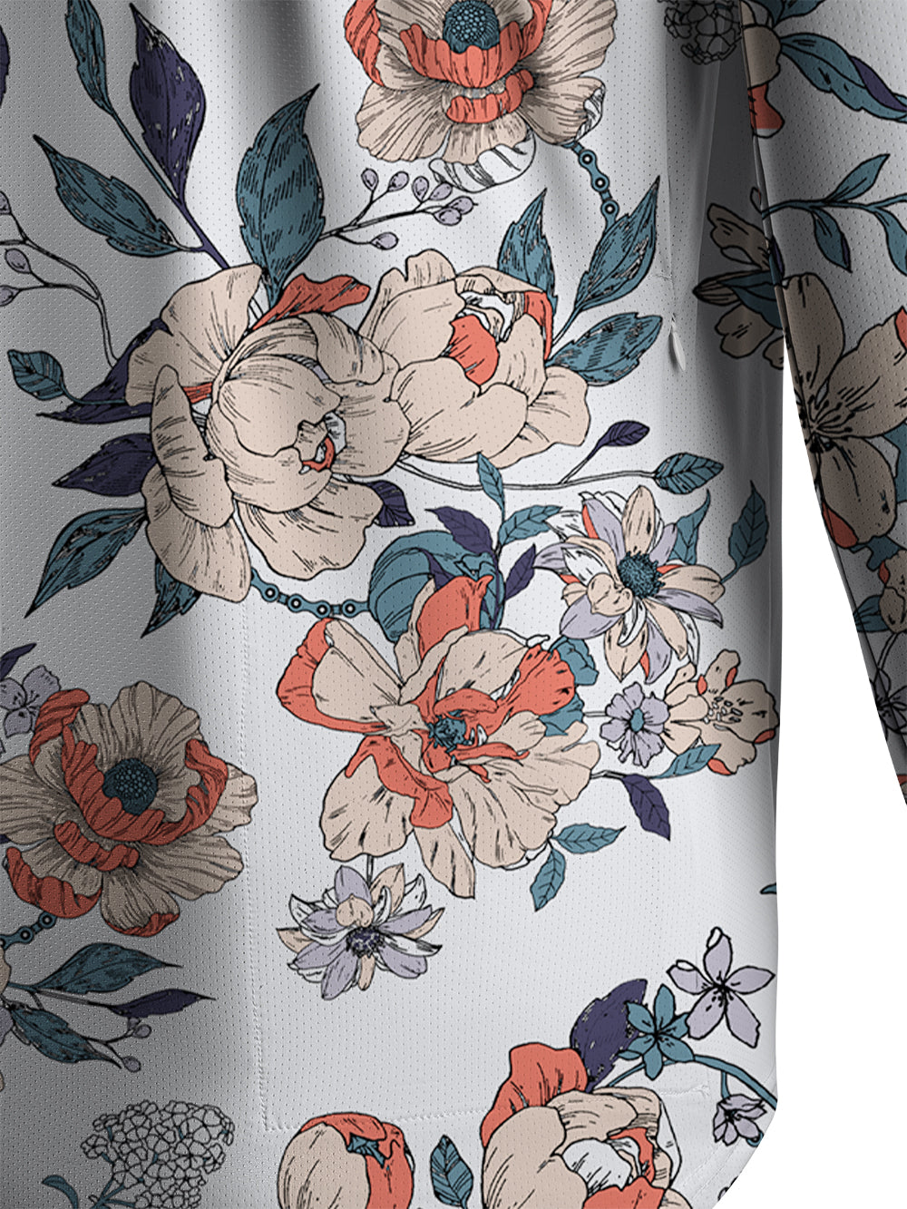 Orionride Buds Of Flowers Men's Stretchy Breathable Long Sleeve Gravel Shirt