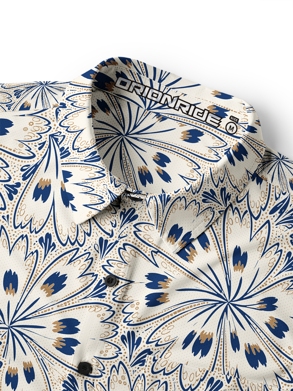 Orionride Porcelain Blossom Men's Stretchy Breathable Long Sleeve Gravel Shirt