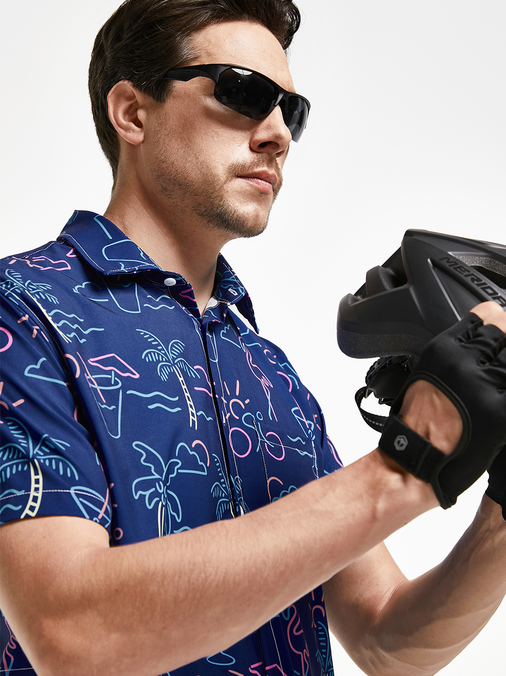 Orionride Short Sleeves Coconut Tree Zipper Pockets Ultra Lightweight Gravel Shirt