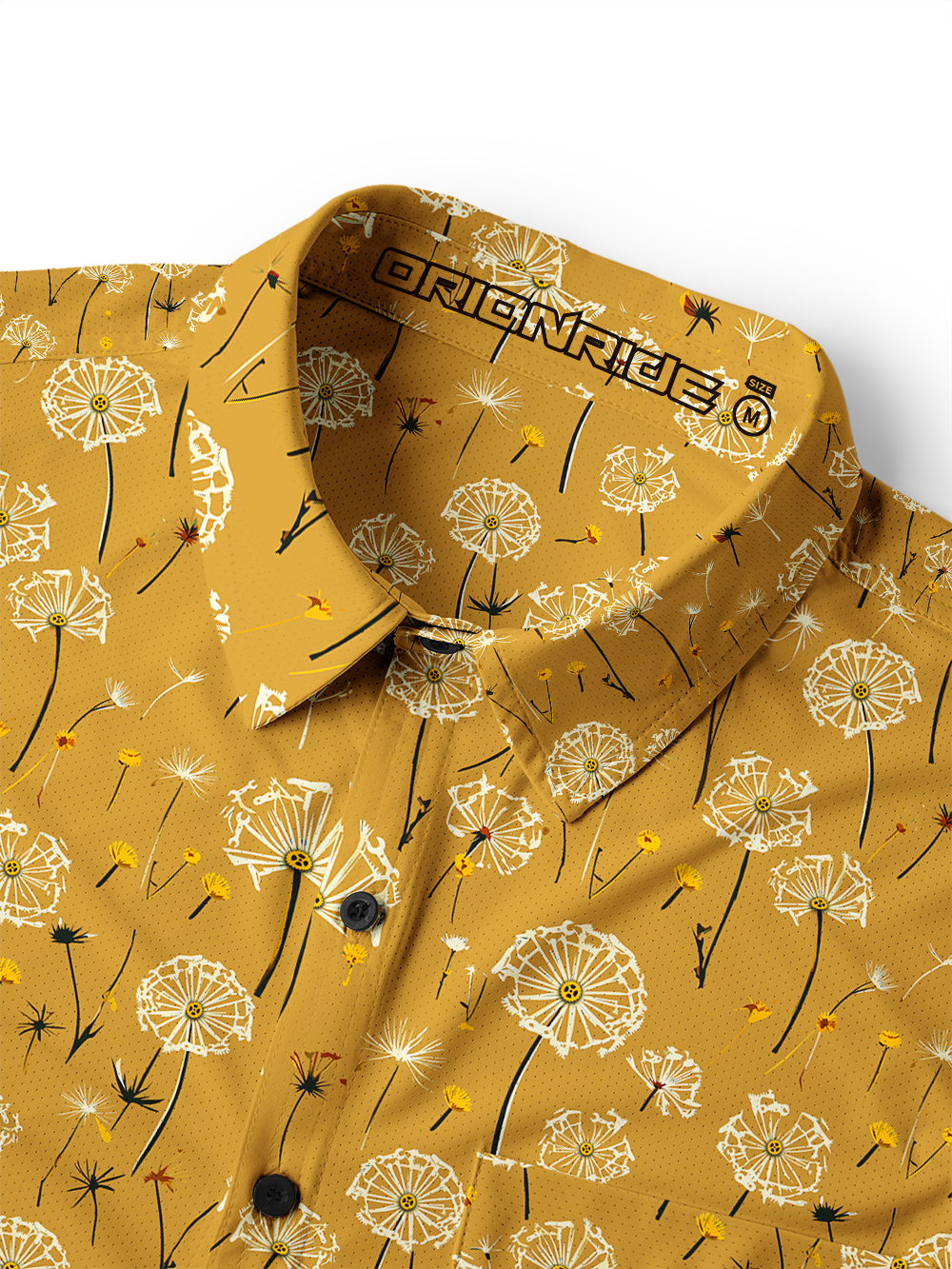 Orionride Warm Dandelion Field Men's Stretchy Breathable Long Sleeve Gravel Shirt