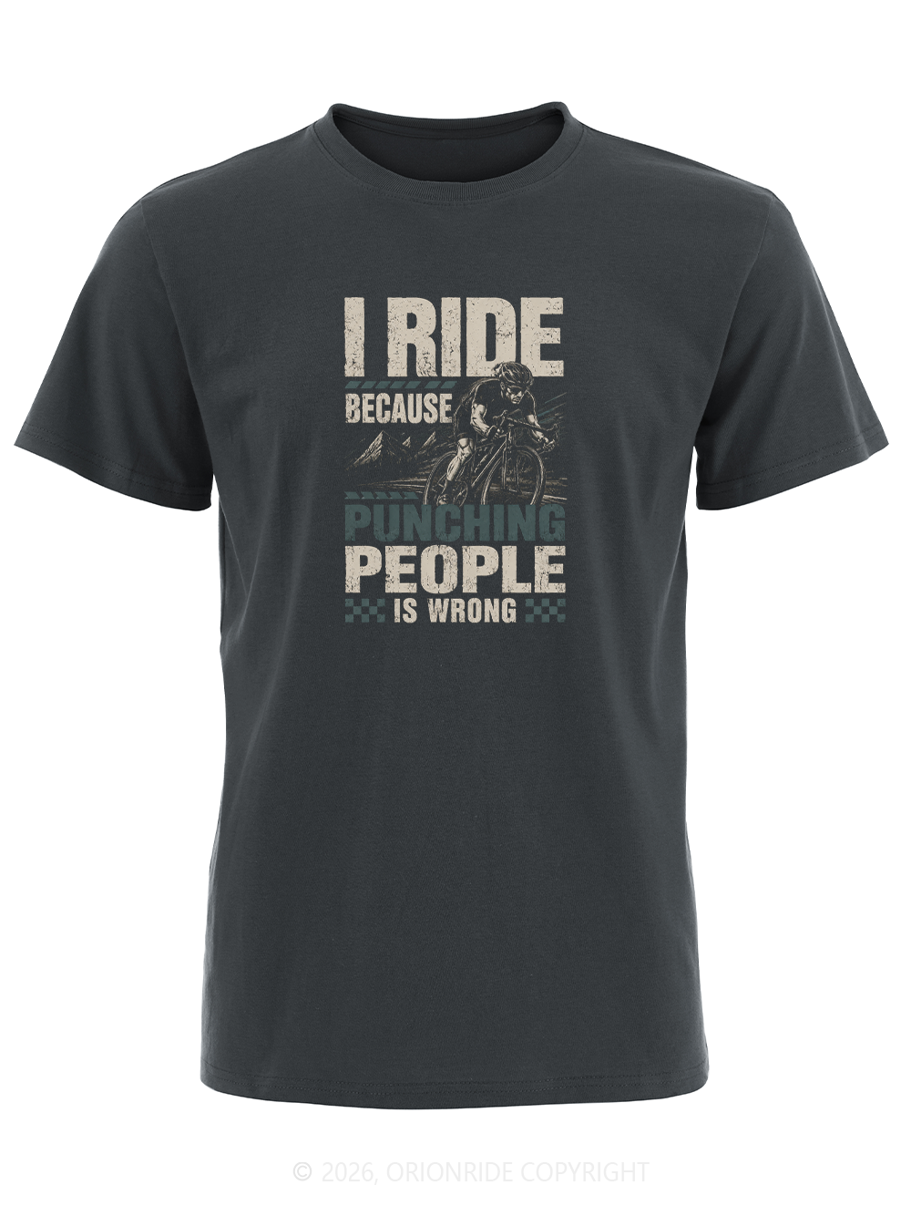 Orionride Punching People Is Wrong Short Sleeves Bike T-Shirt