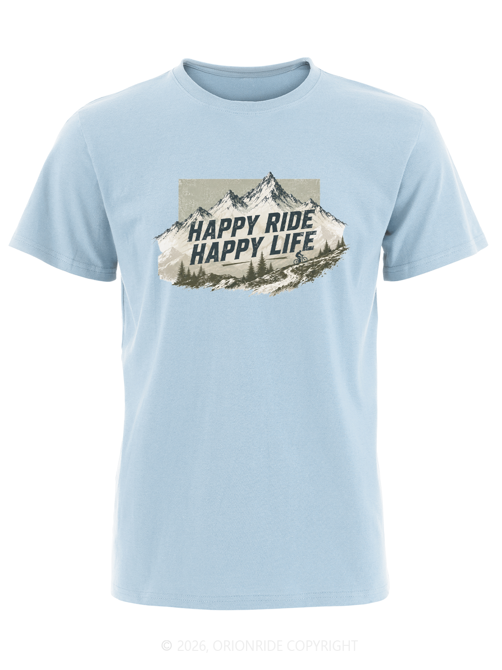 Orionride Snow Ride Words Short Sleeves Bike T-Shirt