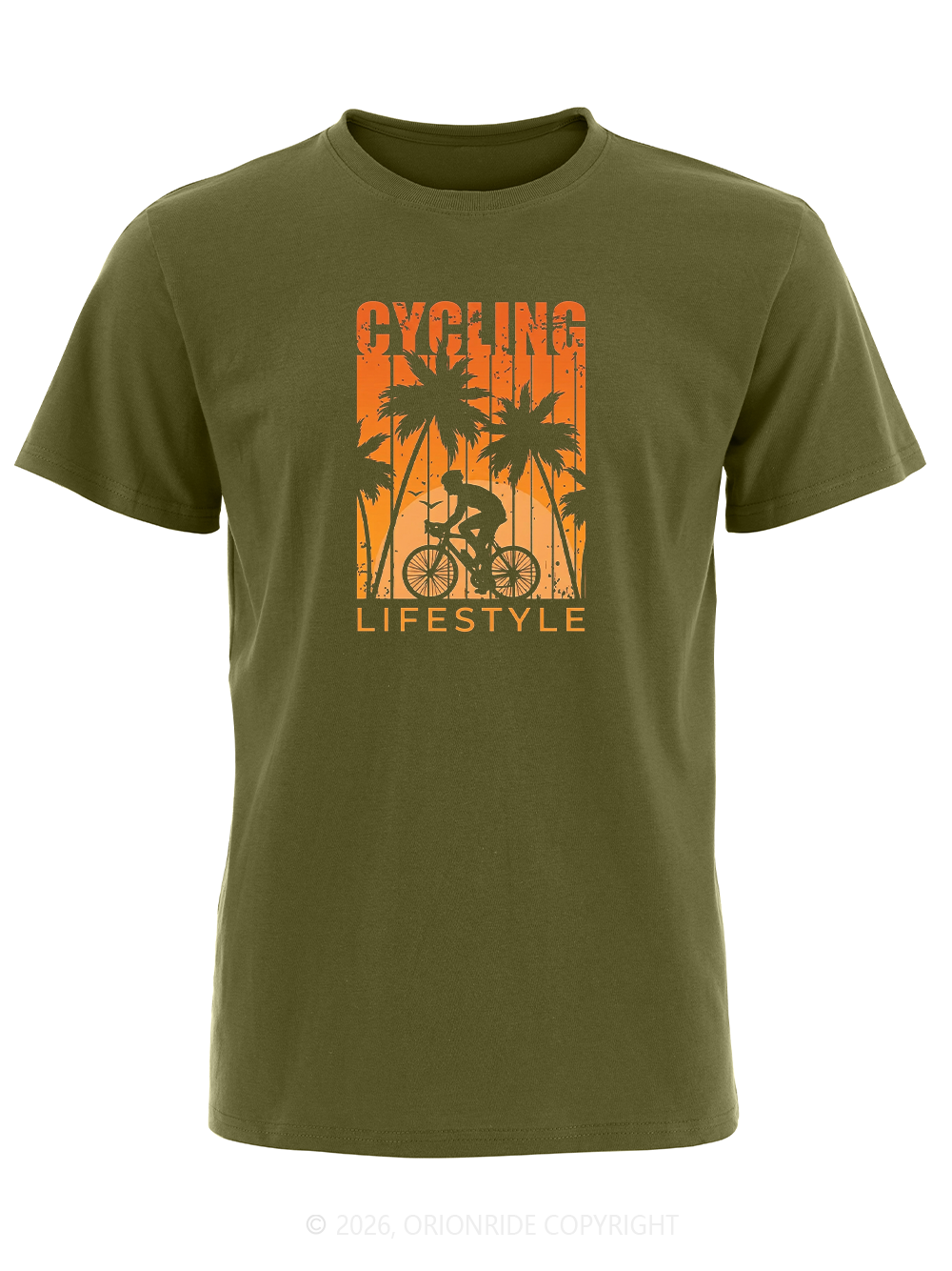 Orionride Palm Tree Silhouette Short Sleeves Bike T-Shirt