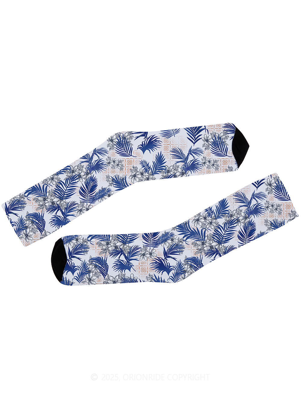 Orionride Blue Leaves Cycling Socks