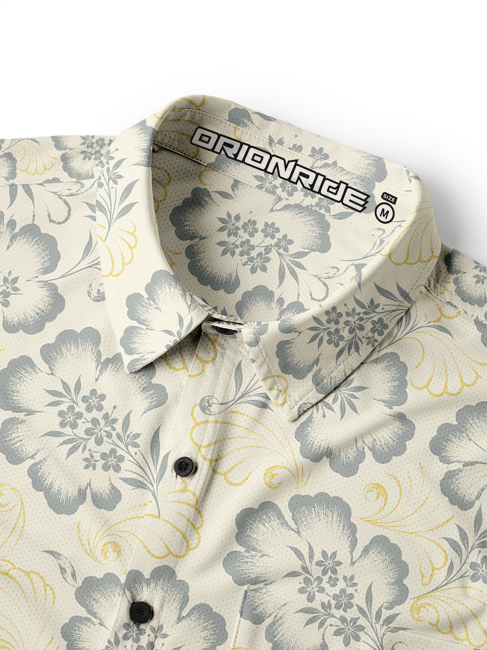 Orionride Floral Cadence Men's Stretchy Breathable Long Sleeve Gravel Shirt