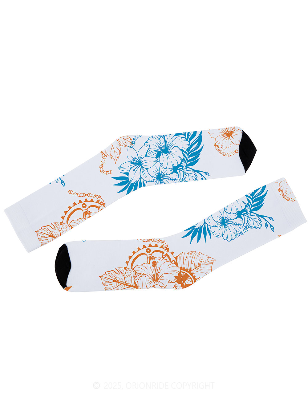 Orionride Bright Hibiscus Flowers Cycling Socks