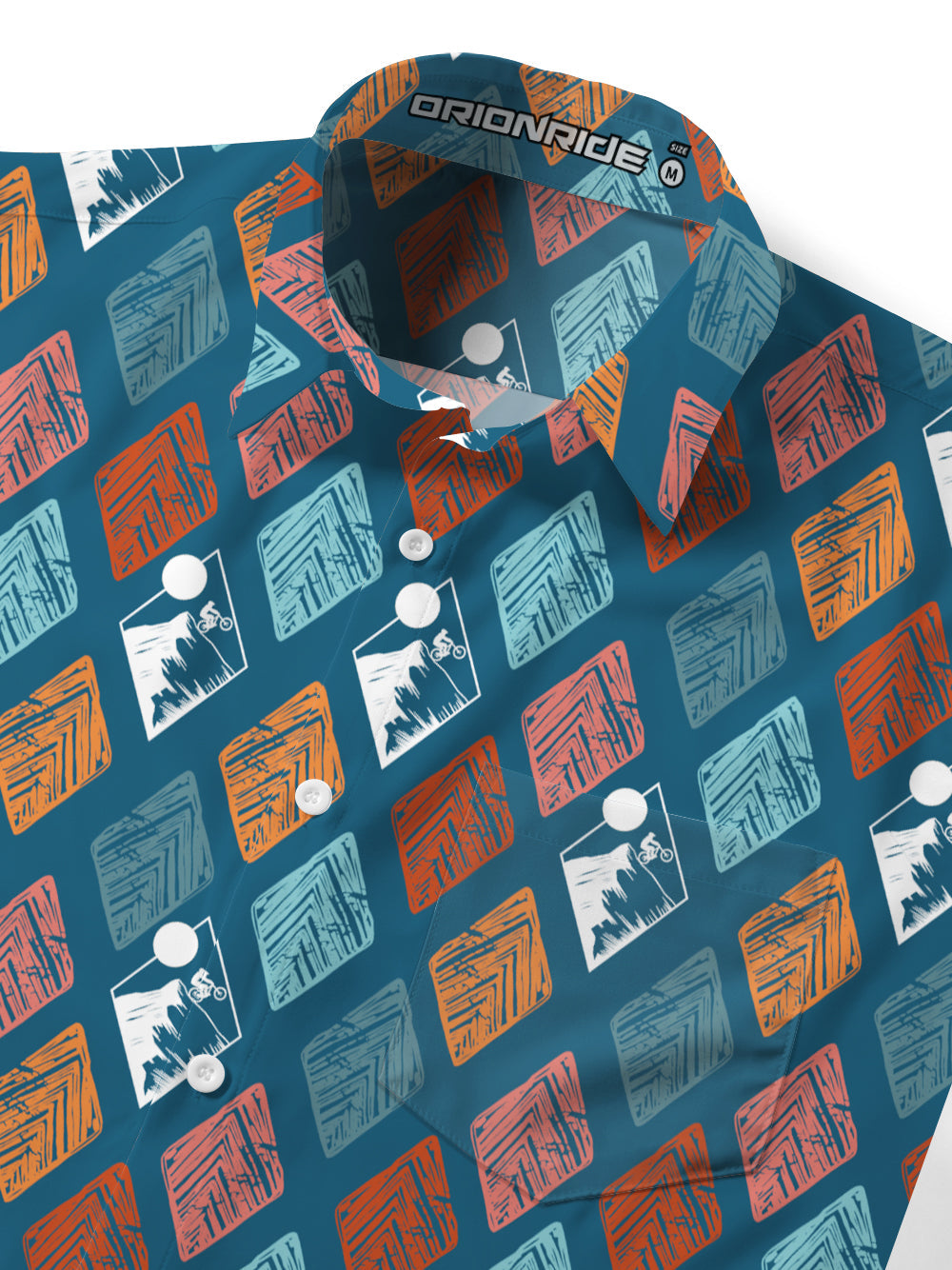 Orionride Short Sleeves Geometric Rhombus Ultra Lightweight Hawaiian shirt