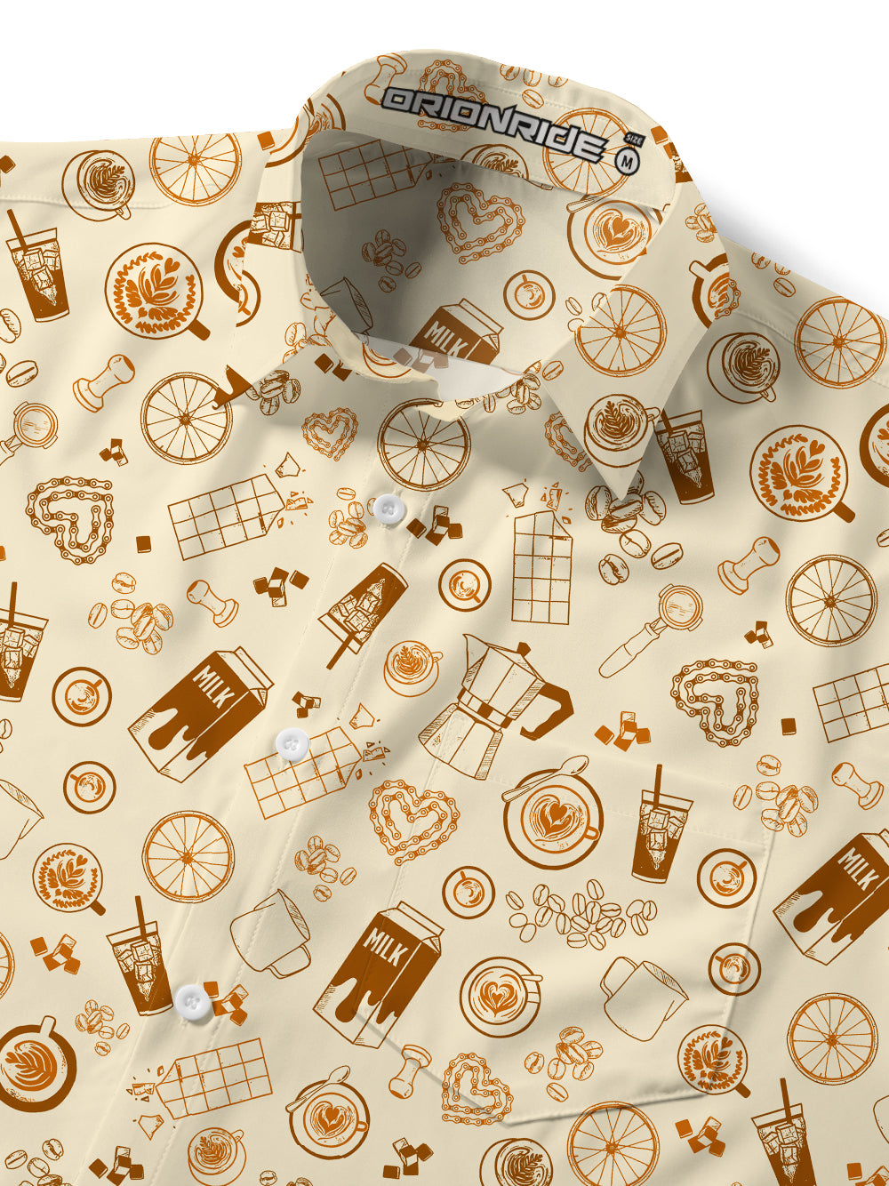Orionride Happy Drinks Zipper Pockets Ultra Lightweight Short Sleeves Gravel Shirt