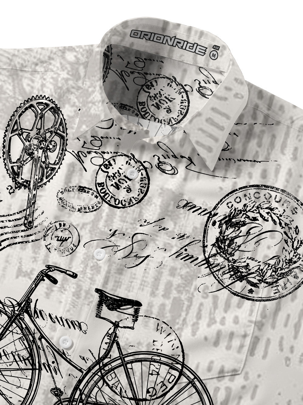 Orionride Nostalgic Bicycle Zipper Pockets Ultra Lightweight Short Sleeves Gravel Shirt