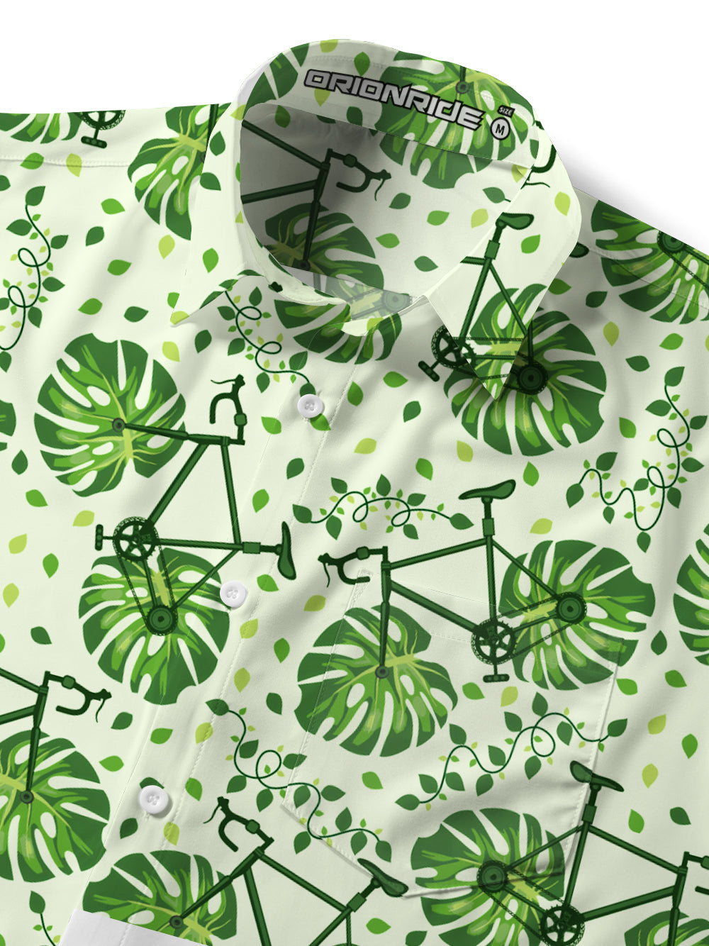 Orionride Short Sleeves Monstera Bike Ultra Lightweight Hawaiian shirt