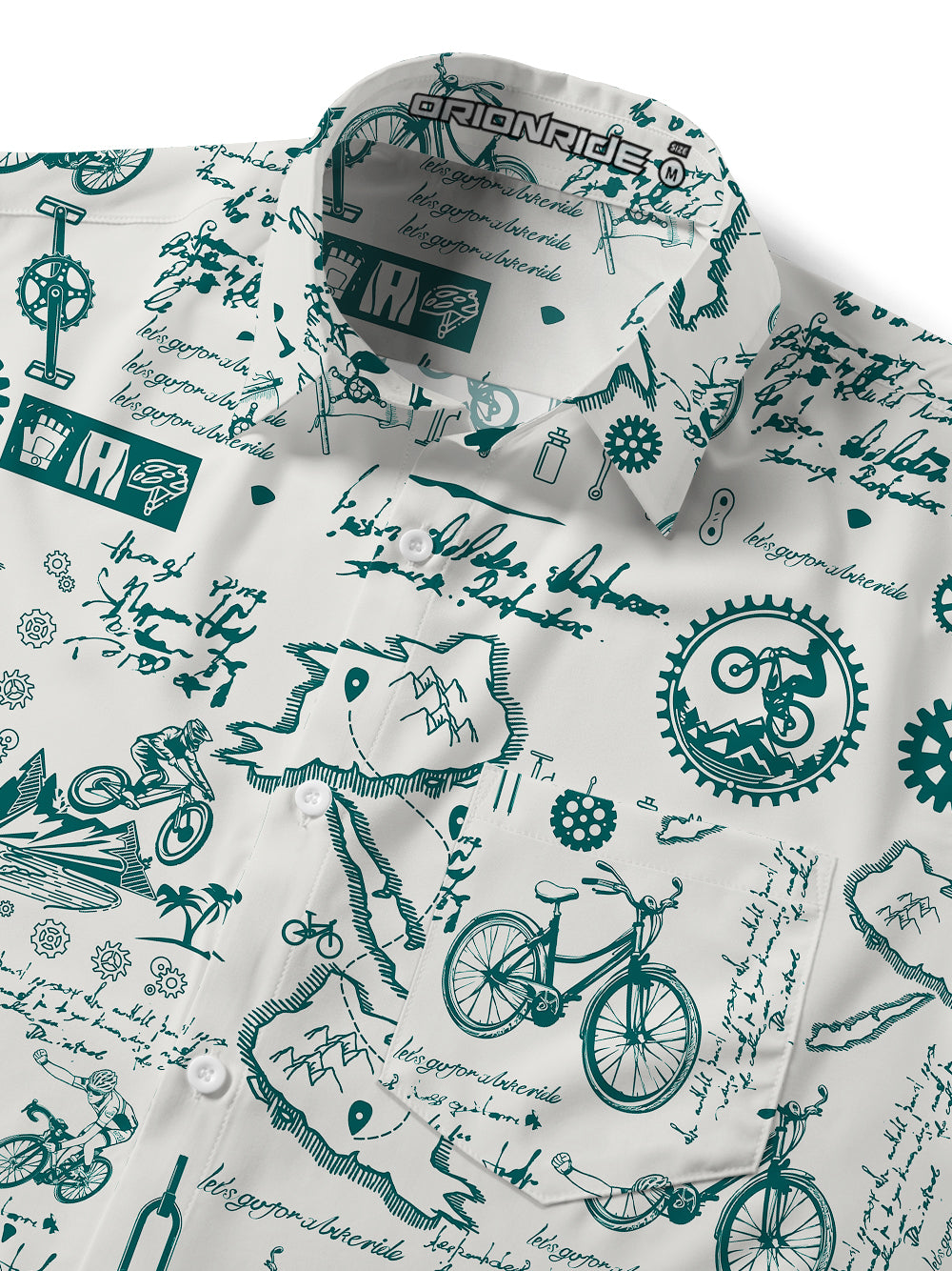 Orionride Cycling Diary Zipper Pockets Ultra Lightweight Short Sleeves Gravel Shirt