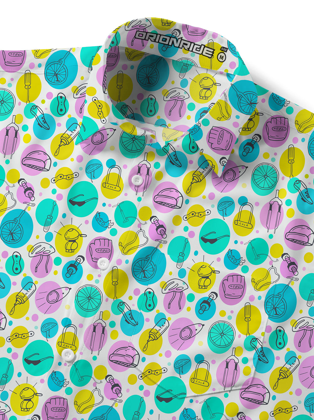 Orionride Colorful Equipment Zipper Pockets Ultra Lightweight Short Sleeves Gravel Shirt