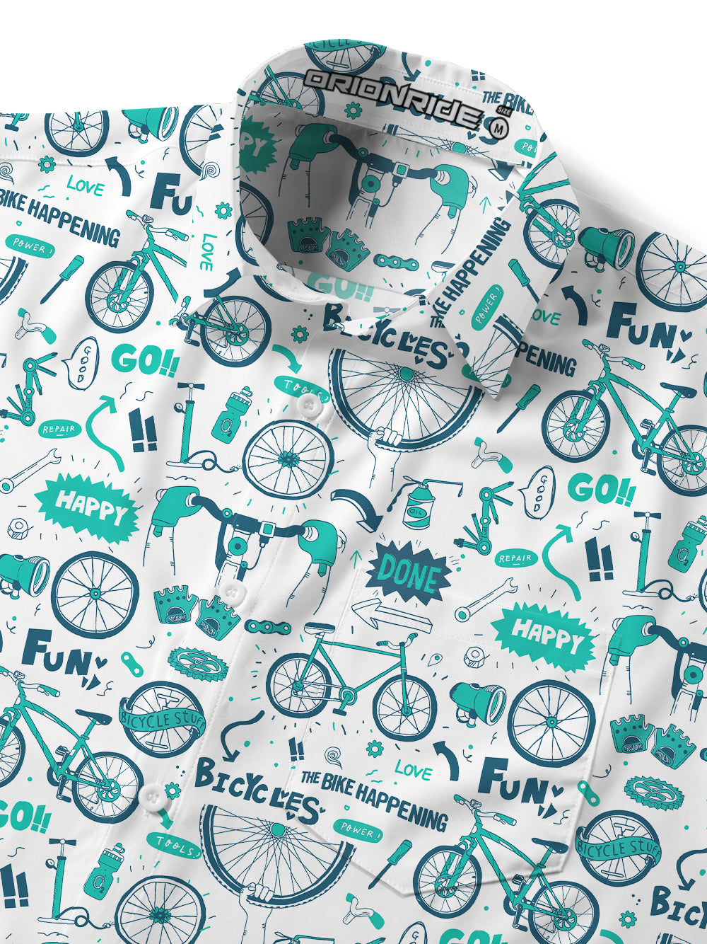 Orionride The Joy Of Bicycles Zipper Pockets Ultra Lightweight Short Sleeves Gravel Shirt
