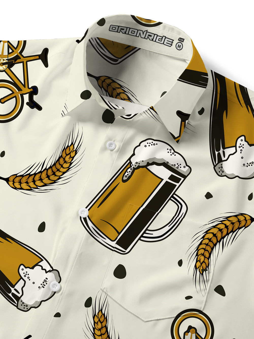 Orionride Short Sleeves Beer Wheat Ears Ultra Lightweight Hawaiian shirt