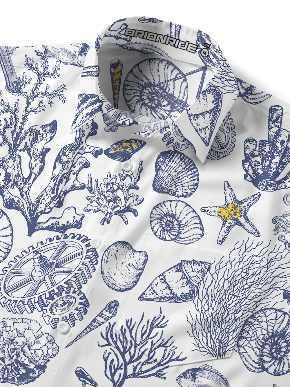 Orionride Undersea Kingdom Zipper Pockets Ultra Lightweight Short Sleeves Gravel Shirt