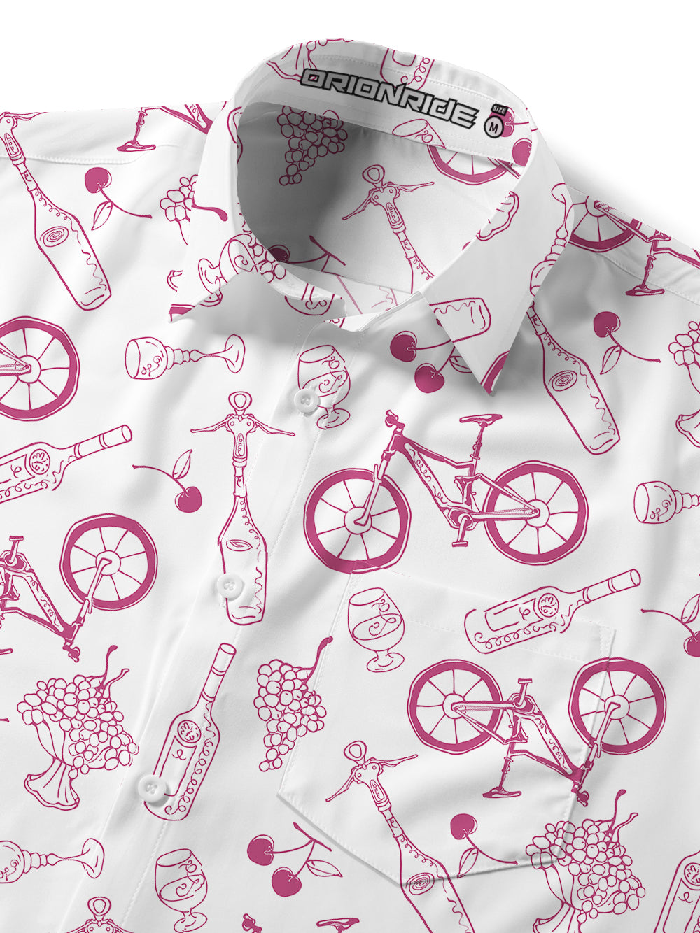 Orionride Fruit And Beer Zipper Pockets Ultra Lightweight Short Sleeves Gravel Shirt