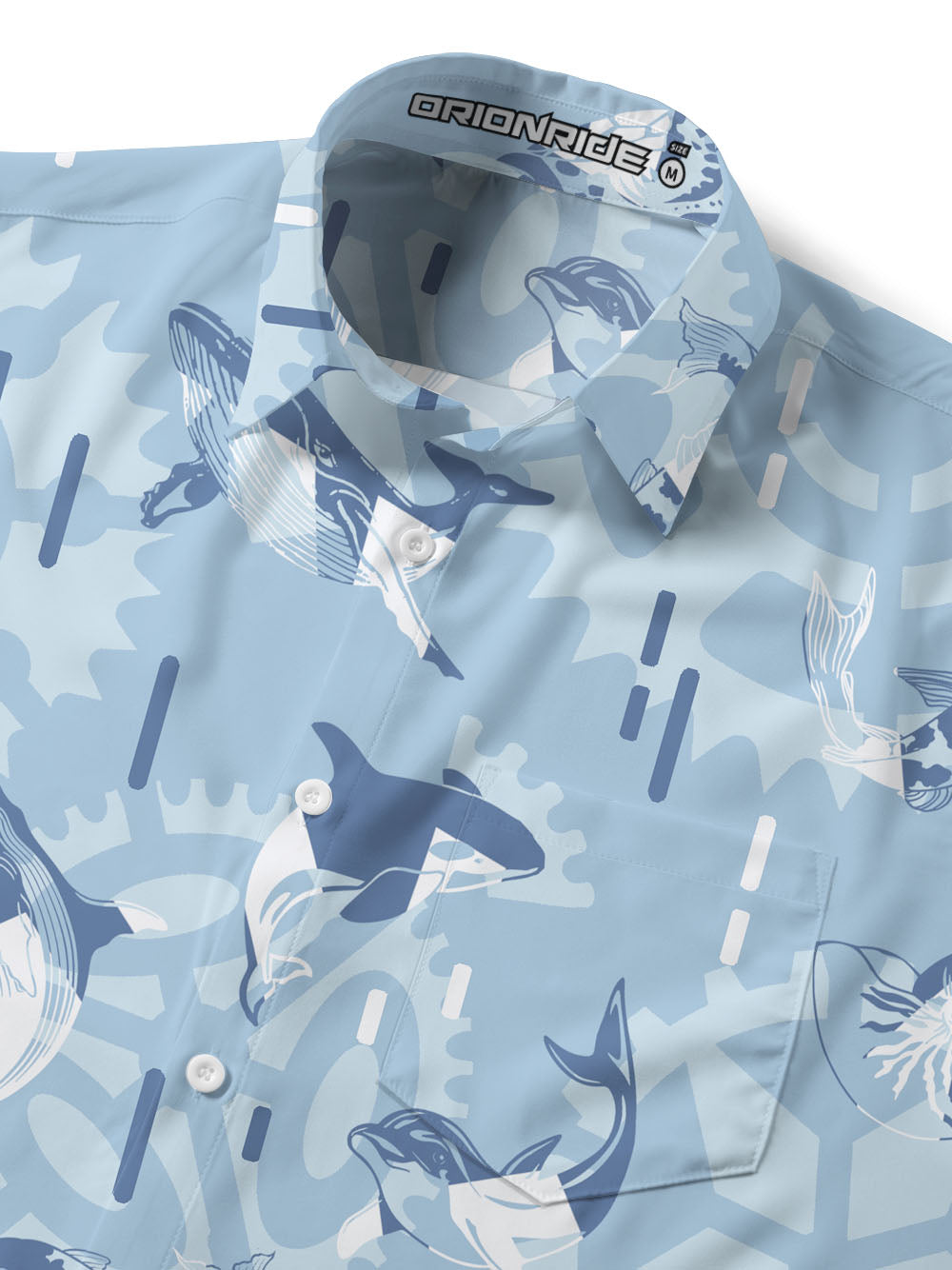 Orionride Lively Underwater World Zipper Pockets Ultra Lightweight Short Sleeves Gravel Shirt